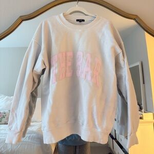 THE BAR white & pink crewneck